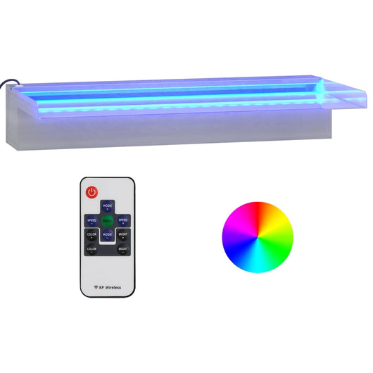 Sfioratore a Cascata con LED RGB Acciaio Inox 45 cm cod mxl 62352