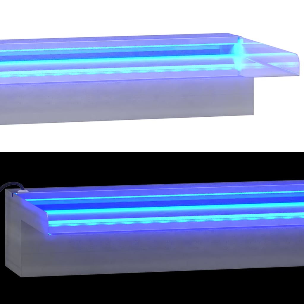 Sfioratore a Cascata con LED RGB Acciaio Inox 45 cm 151409