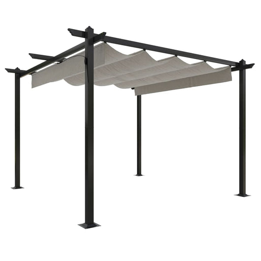 Pergola da Giardino con Tetto Retrattile 3x3 m Crema cod mxl 65928