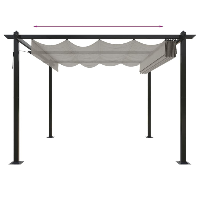 Pergola da Giardino con Tetto Retrattile 3x3 m Crema cod 9406