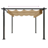 Pergola da Giardino con Tetto Retrattile 3x3 m Tortora