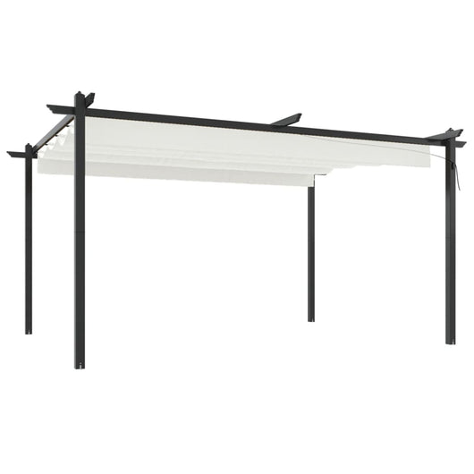 Pergola da Giardino con Tetto Retrattile 4x3 m Crema 318537