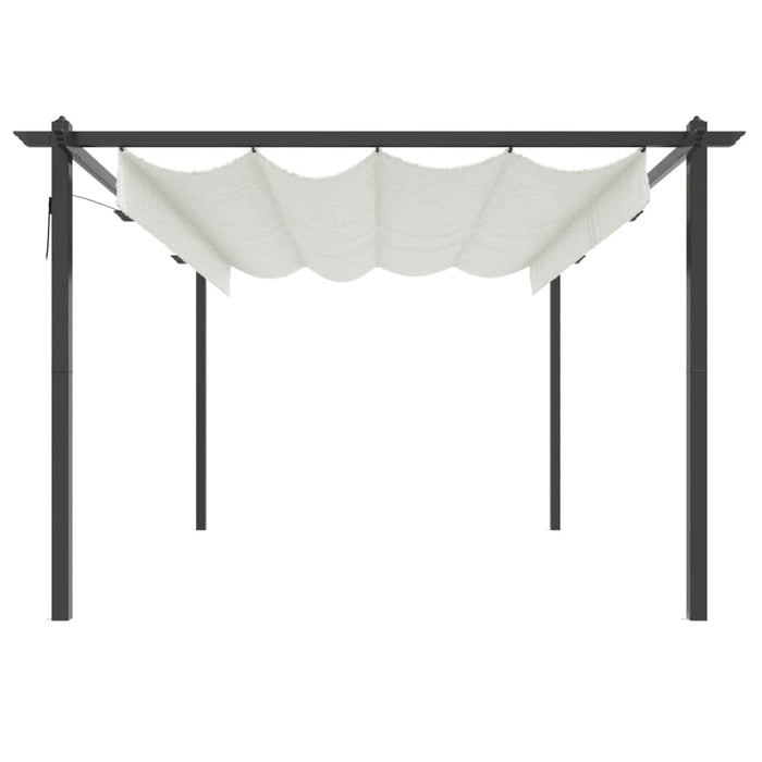 Pergola da Giardino con Tetto Retrattile 4x3 m Crema 318537