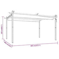 Pergola da Giardino con Tetto Retrattile 4x3 m Crema 318537