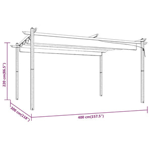 Pergola da Giardino con Tetto Retrattile 4x3 m Crema 318537