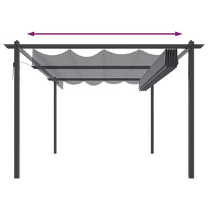 Pergola da Giardino con Tetto Retrattile 4x3 m Antracite cod mxl 66250