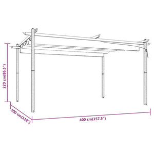 Pergola da Giardino con Tetto Retrattile 4x3 m Antracite cod mxl 66250