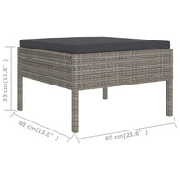 Set Divani da Giardino 9 pz con Cuscini in Polyrattan Grigio cod mxl 38286