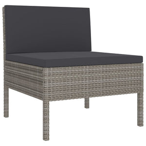 Set Divani da Giardino 9 pz con Cuscini in Polyrattan Grigio 3094334