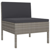 Set Divani da Giardino 6 pz con Cuscini in Polyrattan Grigio 3094354