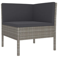 Set Divani da Giardino 6 pz con Cuscini in Polyrattan Grigio 3094354