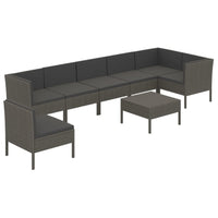 Set Divani da Giardino 8 pz con Cuscini in Polyrattan Grigio cod mxl 38350