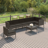 Set Divani da Giardino 8 pz con Cuscini in Polyrattan Grigio cod mxl 38350