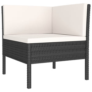 Set Divani da Giardino 8 pz con Cuscini in Polyrattan Nero 3094392