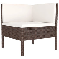 Set Divani da Giardino 8 pz con Cuscini in Polyrattan Marrone 3094419