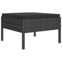 Set Divani da Giardino 8 pz con Cuscini in Polyrattan Nero 3094421