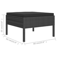 Set Divani da Giardino 8 pz con Cuscini in Polyrattan Nero 3094421