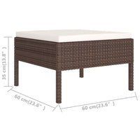 Set Divani da Giardino 9 pz con Cuscini in Polyrattan Marrone cod mxl 38349