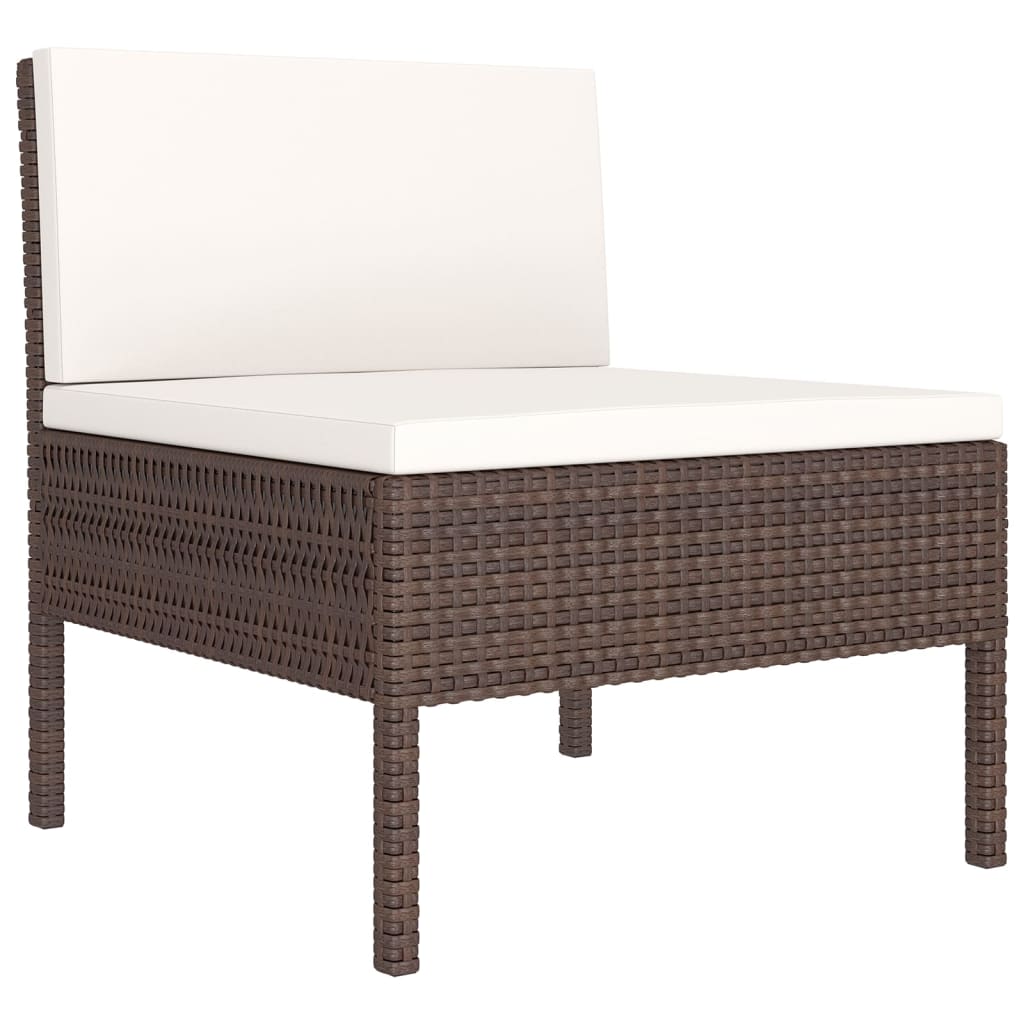 Set Divani da Giardino 8 pz con Cuscini in Polyrattan Marrone 3094439