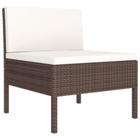 Set Divani da Giardino 12 pz con Cuscini in Polyrattan Marrone 3094475