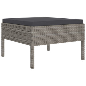 Set Divani da Giardino 13 pz con Cuscini in Polyrattan Grigio