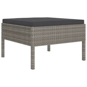 Set Divani da Giardino 7 pz con Cuscini in Polyrattan Grigio 3094538