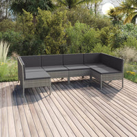 Set Divani da Giardino 8 pz con Cuscini in Polyrattan Grigio cod mxl 41993