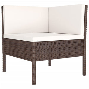 Set Divani da Giardino 11 pz con Cuscini in Polyrattan Marrone 3094599