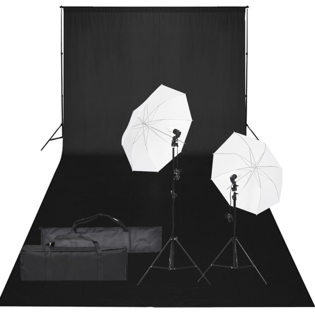 Kit per Studio Fotografico con Set di Luci e Fondale 3094640