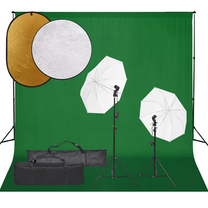 Kit per Studio Fotografico con Set Luci, Fondale e Riflettore 3094657