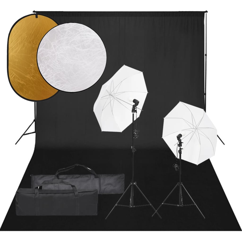 Kit per Studio Fotografico con Set Luci, Fondale e Riflettorecod mxl 73504