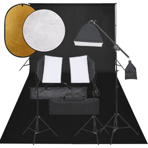 Kit per Studio Fotografico con Set Luci, Fondale e Riflettorecod mxl 73505