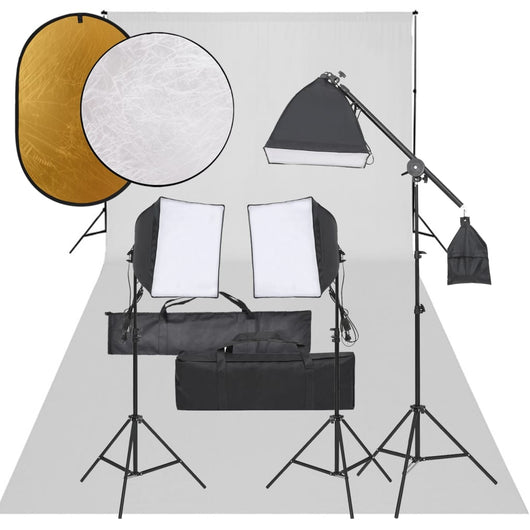 Kit per Studio Fotografico con Set Luci, Fondale e Riflettorecod mxl 73503