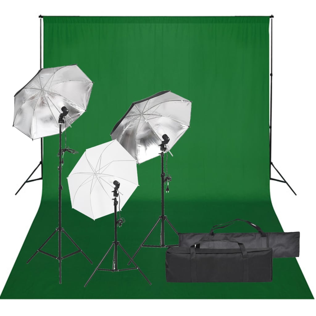 Kit per Studio Fotografico con Set di Luci e Fondale 3094706