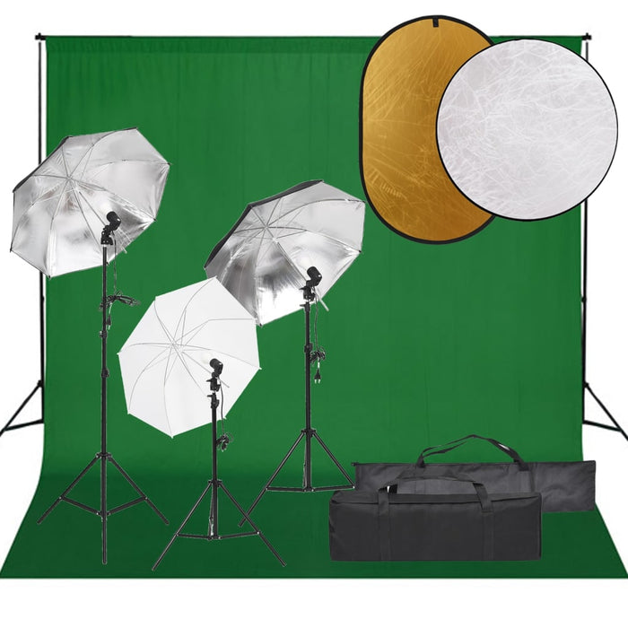 Kit per Studio Fotografico con Set Luci, Fondale e Riflettore 3094718