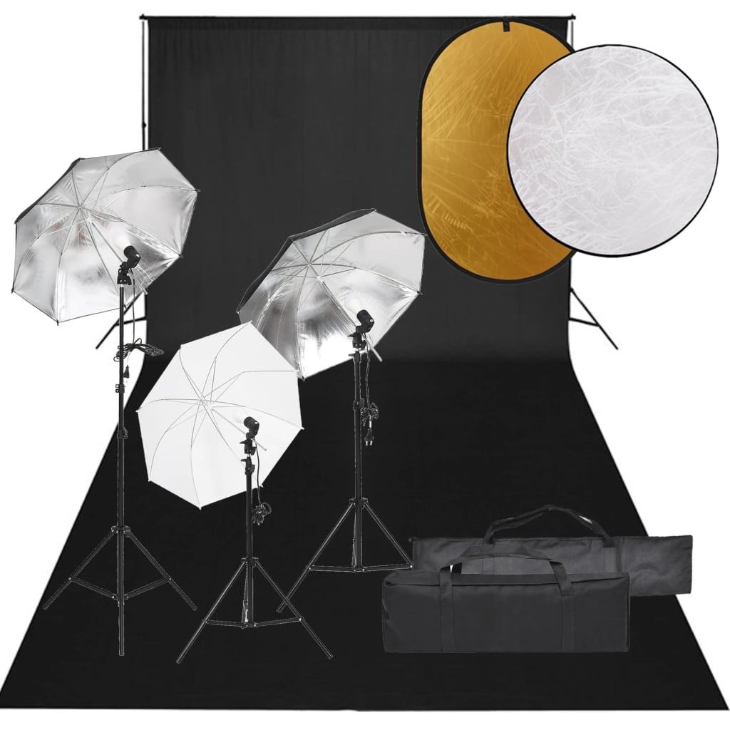 Kit per Studio Fotografico con Set Luci, Fondale e Riflettore cod mxl 66406