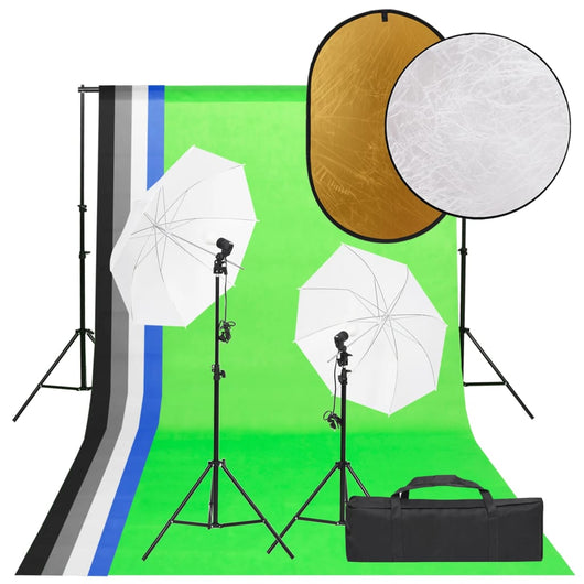 Kit per Studio Fotografico con Set Luci, Fondale e Riflettore cod mxl 66385