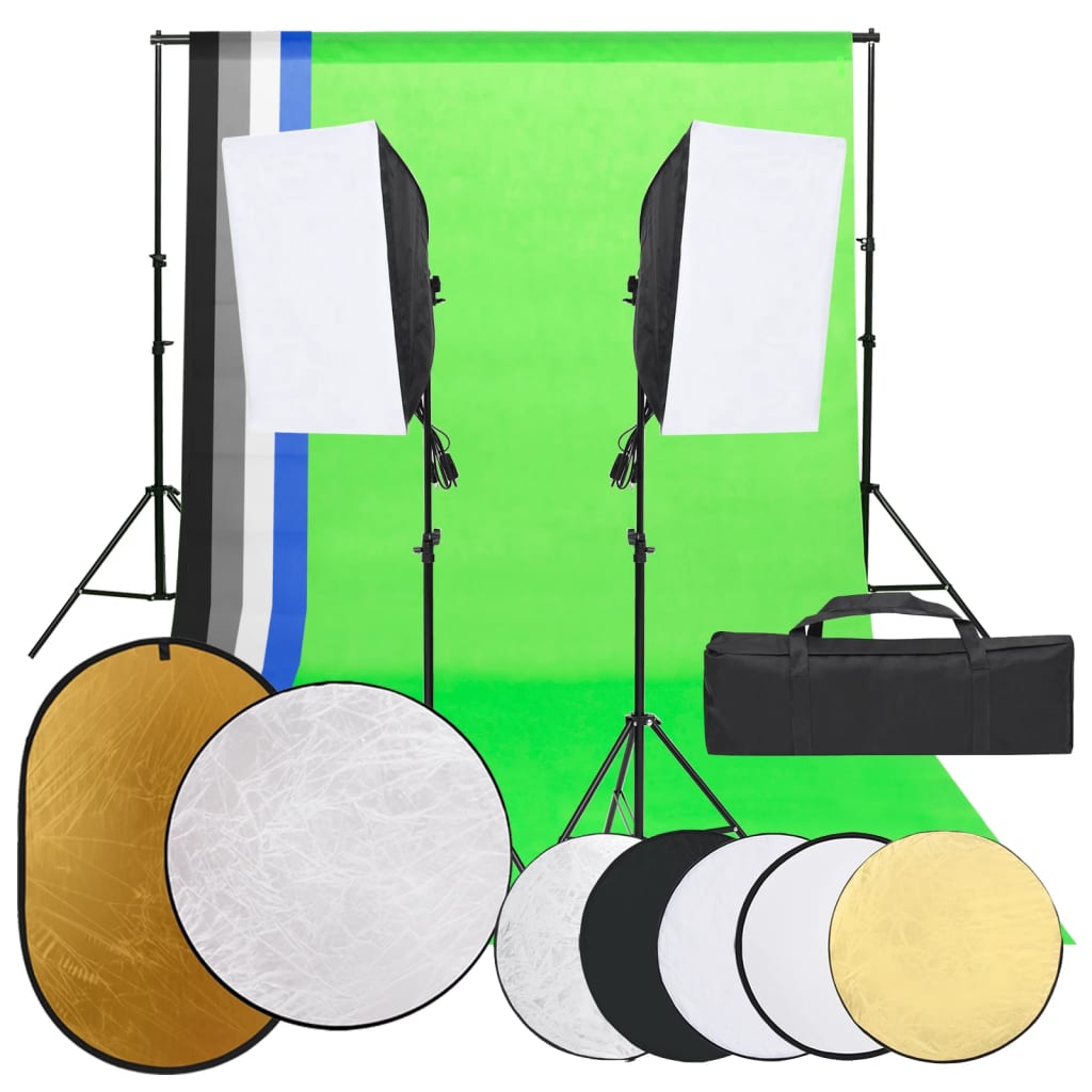 Kit per Studio Fotografico con Set Luci, Fondale e Riflettore cod mxl 78545