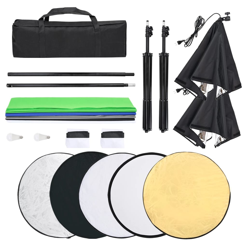 Kit per Studio Fotografico con Set Luci, Fondale e Riflettore cod mxl 78545