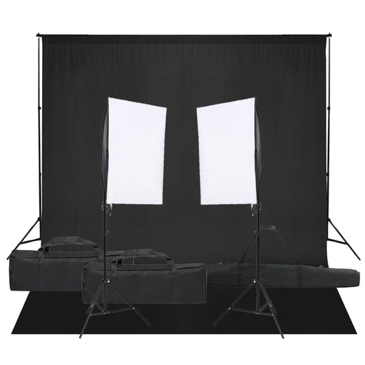 Kit per Studio Fotografico con Set di Luci e Fondale 3094738