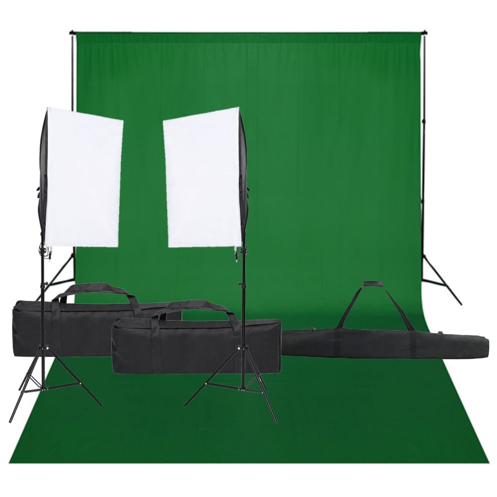 Kit per Studio Fotografico con Set di Luci e Fondale 3094742