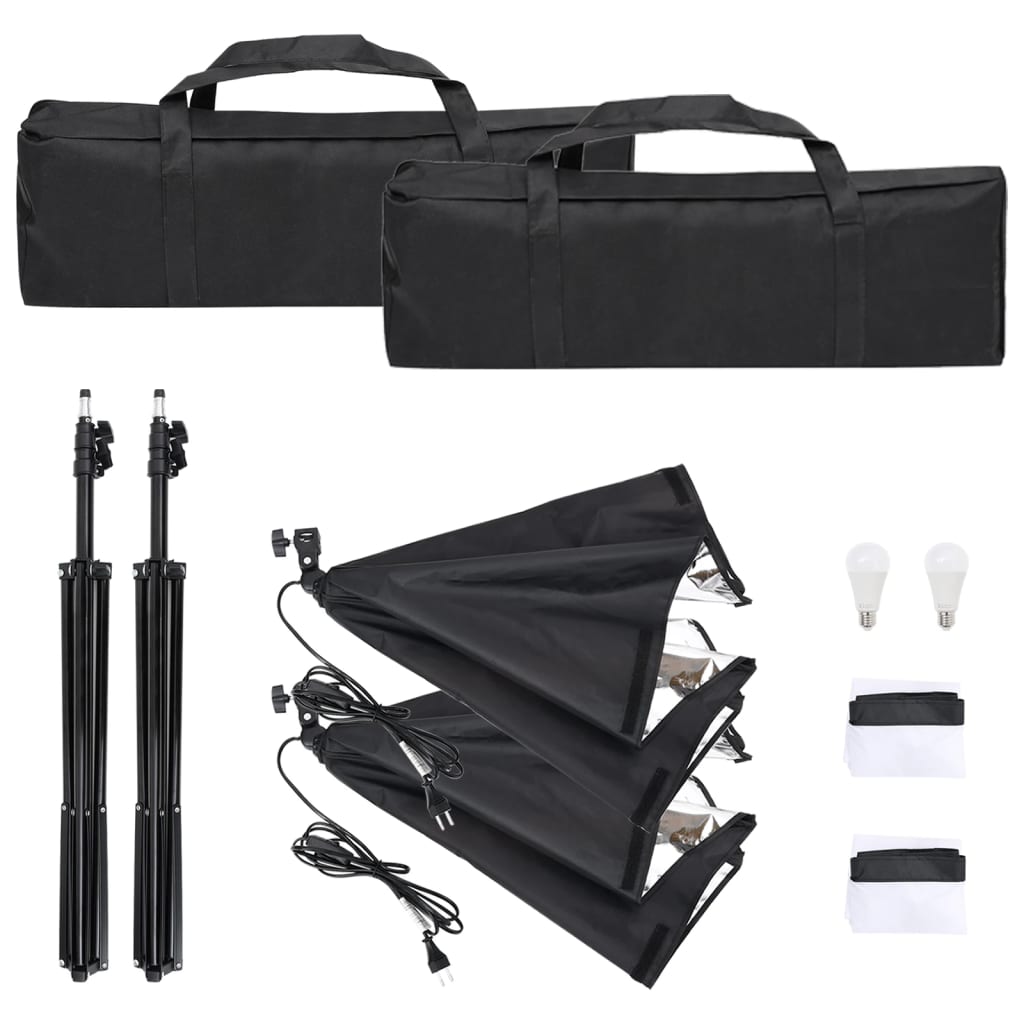 Kit per Studio Fotografico con Set di Luci e Fondale 3094746