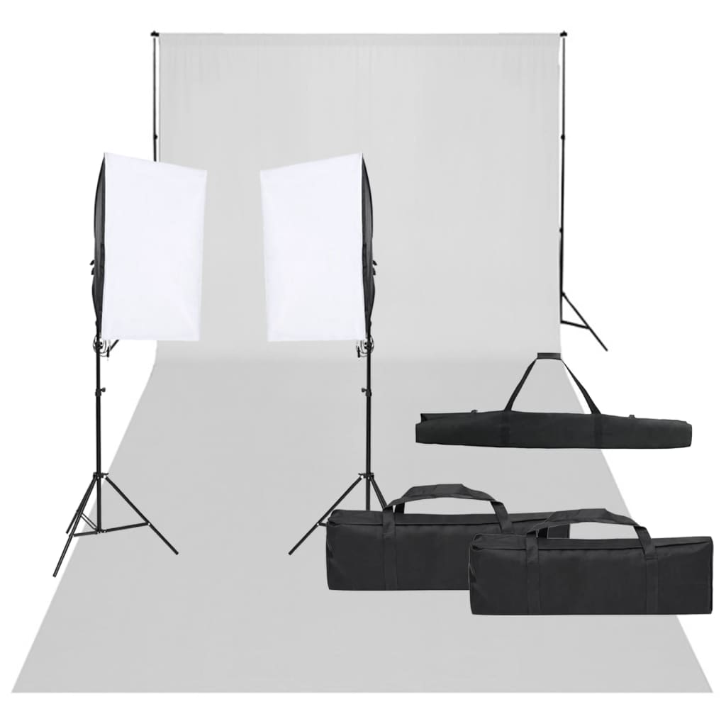 Kit per Studio Fotografico con Set di Luci e Fondale 3094752
