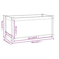 Fioriere da Giardino 2 pz Grigie 100x50x50 cm Massello di Pino 810729