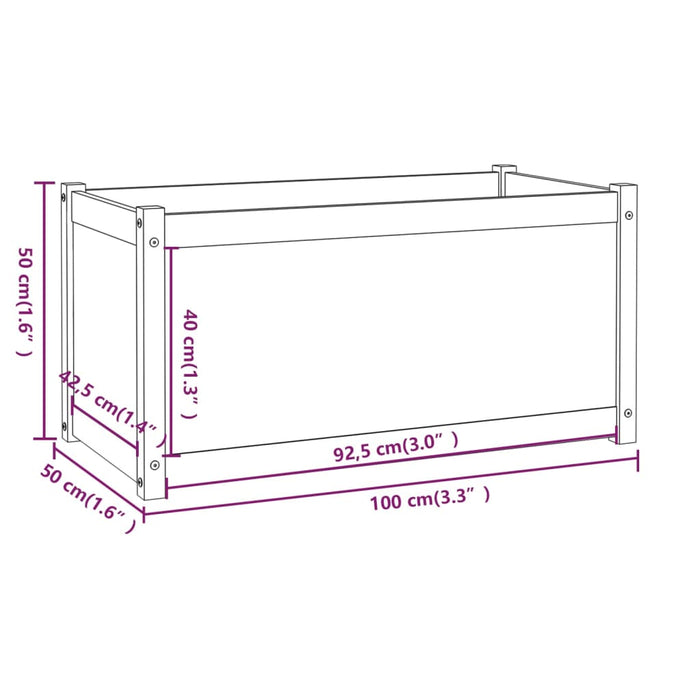 Fioriere 2 pz Ambra 100x50x50 cm in Legno Massello di Pino 810731