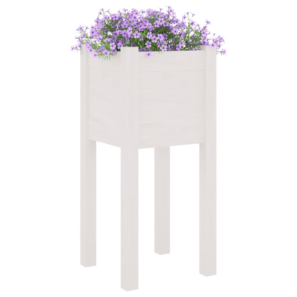 Fioriere da Giardino 2 pz Bianche 31x31x70 cm in Legno di Pino cod mxl 66663