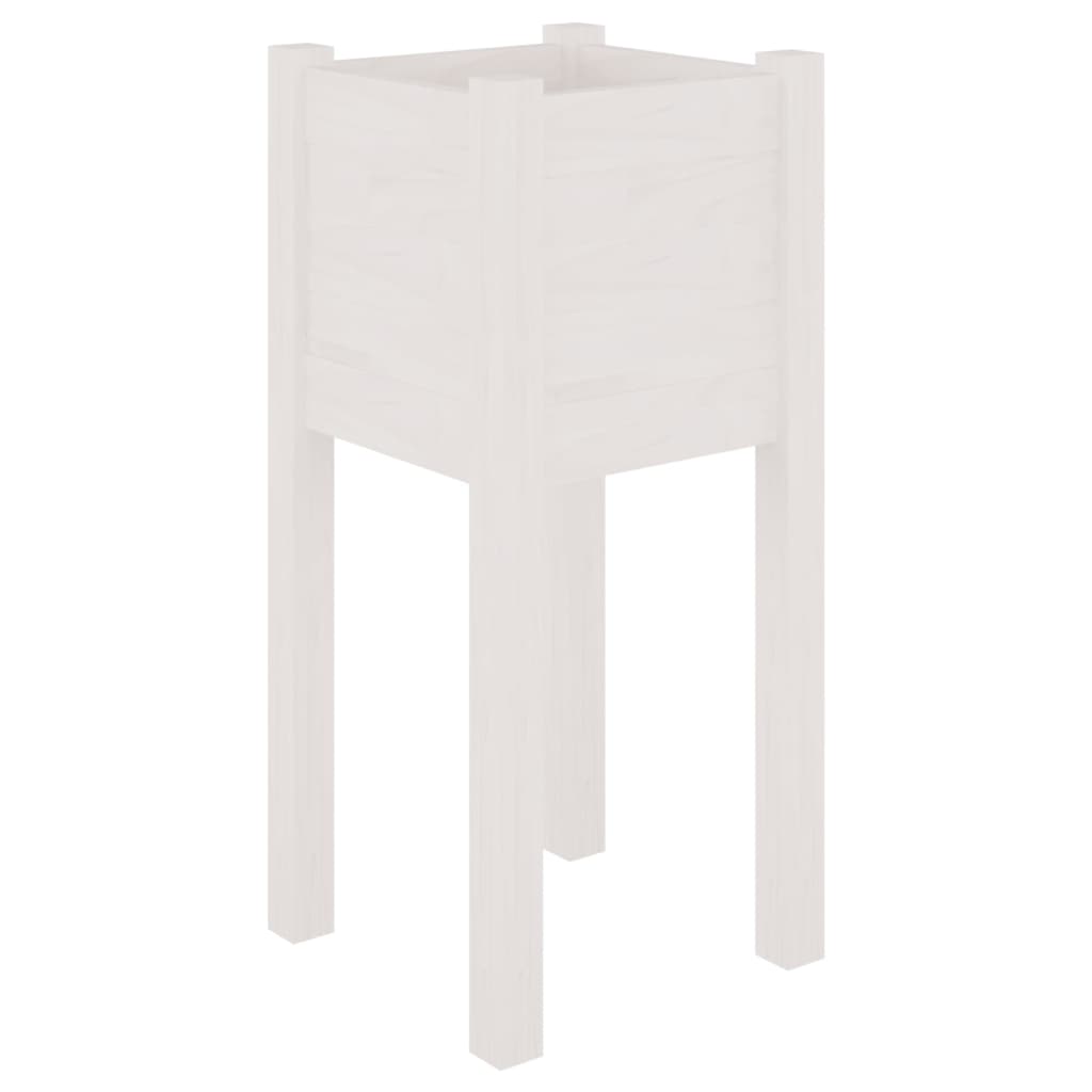 Fioriere da Giardino 2 pz Bianche 31x31x70 cm in Legno di Pino cod mxl 66663