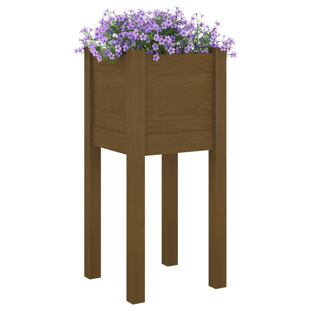 Fioriere da Giardino 2 pz Miele 31x31x70 cm in Legno di Pino cod mxl 66634