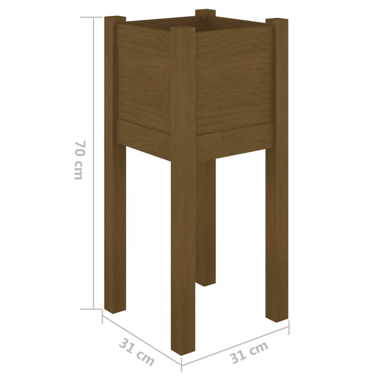 Fioriere da Giardino 2 pz Miele 31x31x70 cm in Legno di Pino cod mxl 66634