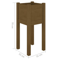 Fioriere da Giardino 2 pz Miele 31x31x70 cm in Legno di Pino 810786